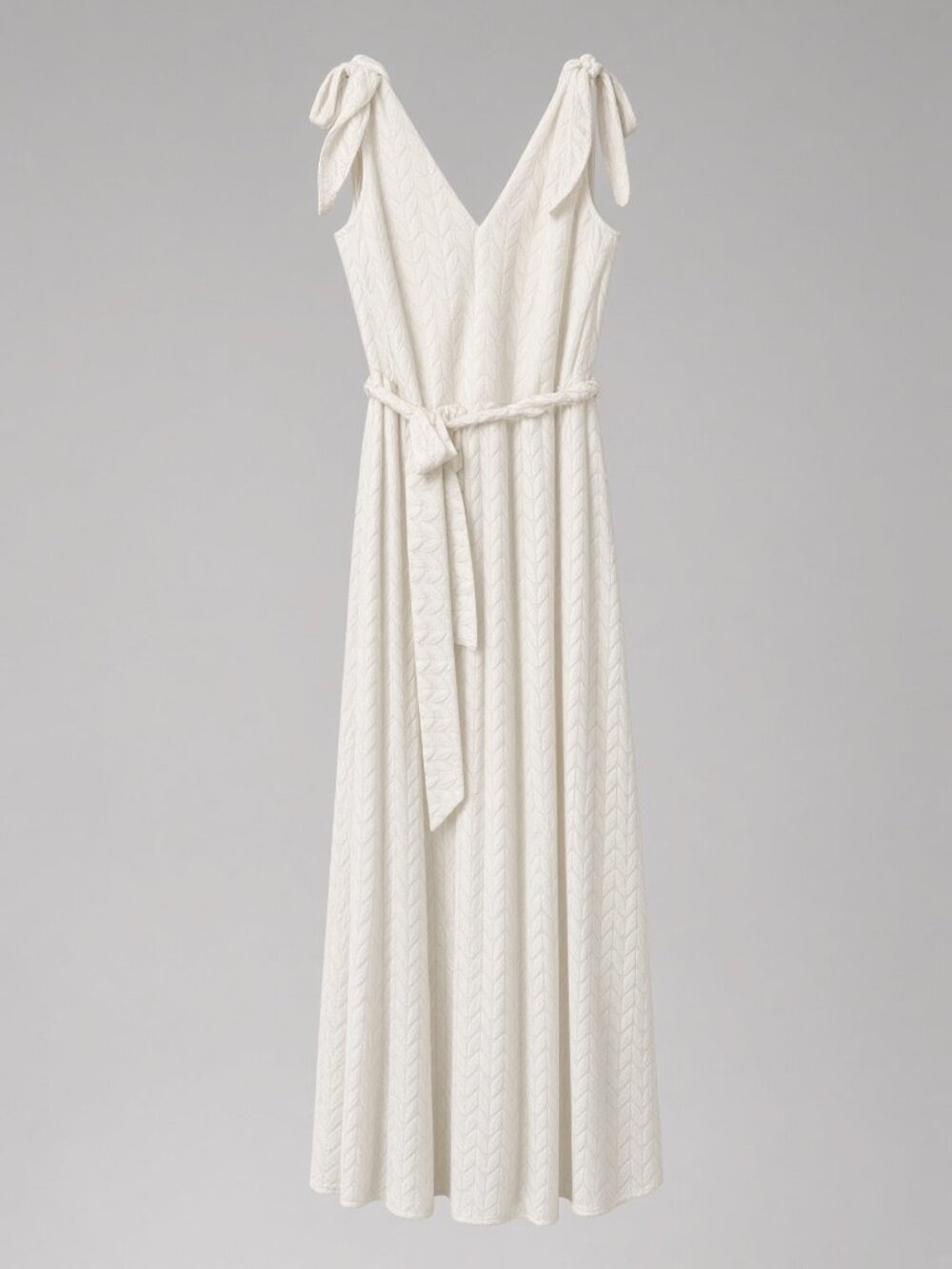 Donna Ricco NWT Textured Maxi Dress — Ivory — Size 6